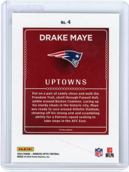 Drake Maye - 2024 Panini Donruss Optic Prizm Uptowns Rookie Case Hit #4