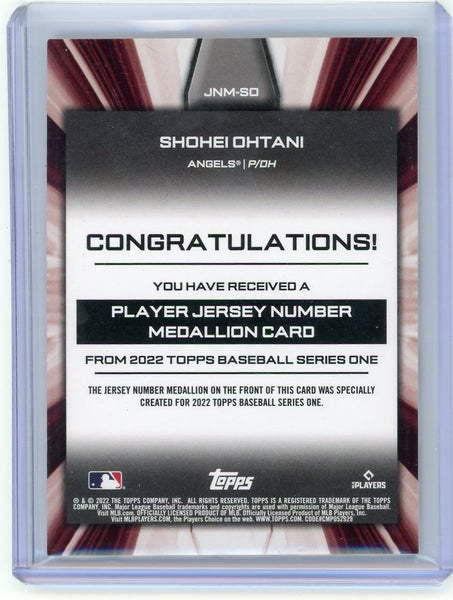 Shohei Ohtani - 2022 Topps Baseball Series One Commemorative Jersey Number Relic