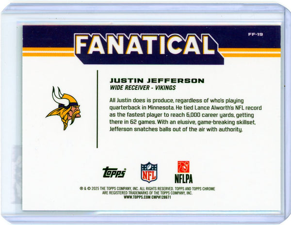 Justin Jefferson - 2025 Topps Chrome Fanatical Case Hit SP FF-19