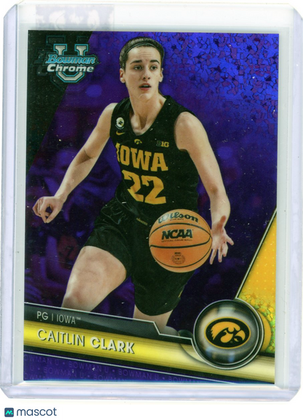 Caitlin Clark - 2024 Topps Bowman Chrome University Purple Diamond 89/399