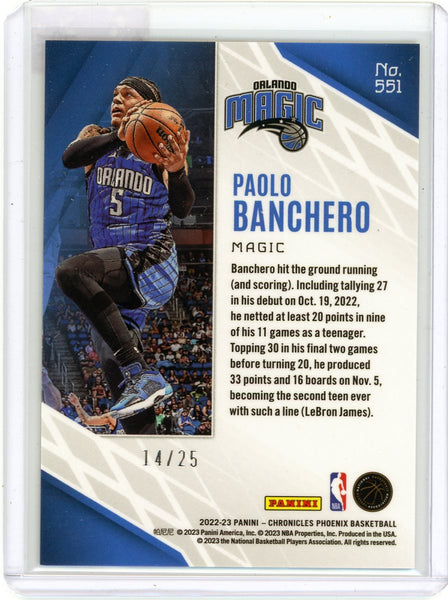 Paolo Banchero - 2023 Panini Chronicles Phoenix Silver Prizm Rookie 14/25