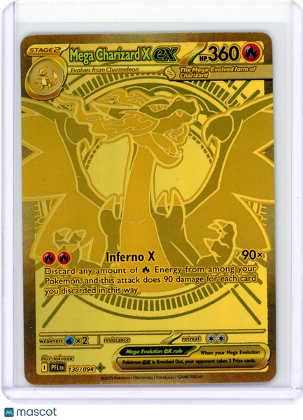 2025 Mega Evolution – Phantasmal Flames Mega Charizard X EX Gold Secret #130/94