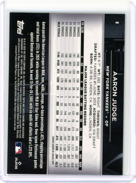 Aaron Judge - 2026 Topps Chrome Black Purple 71/75 Yankees