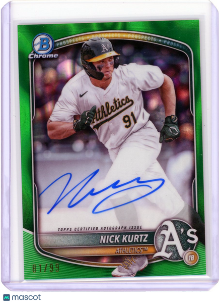 Nick Kurtz - 2025 Topps Bowman Chrome Green Lava Auto 81/99