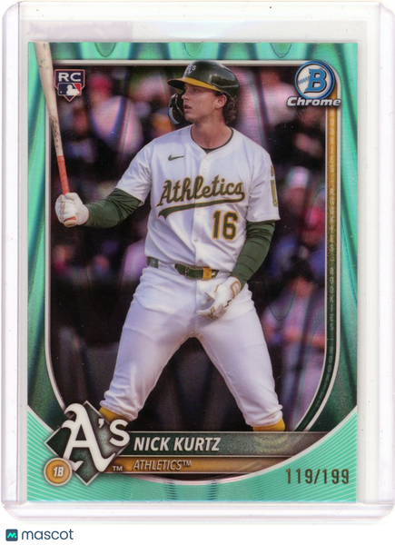 Nick Kurtz - 2025 Bowman Chrome Topps Aqua Raywave Refractor 119/199 Rookie
