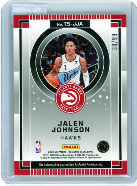 Jalen Johnson - 2025 Panini Obsidian Twilight Auto Orange 38/99
