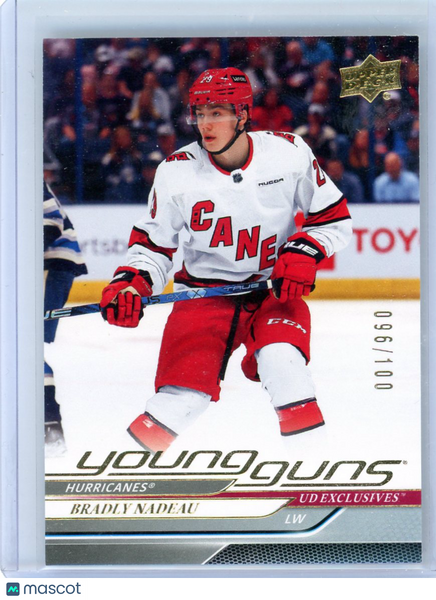 Bradly Nadeau - 2024 Upper Deck Series 1 Young Guns UD Exclusives 096/100