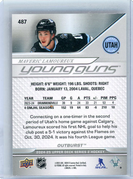 Maveric Lamoureux - 2025 UD Series 2 Hockey Young Guns Outburst Red 12/25