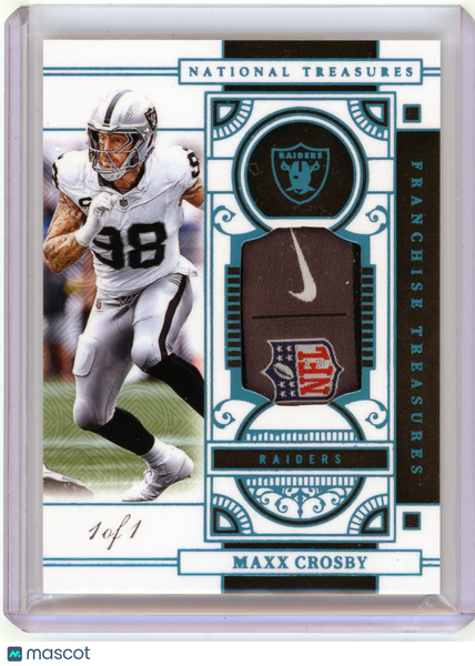 Maxx Crosby - 2026 Panini National Treasures Nike Swoosh Patch NFL Shield 1/1