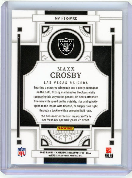 Maxx Crosby - 2026 Panini National Treasures Nike Swoosh Patch NFL Shield 1/1