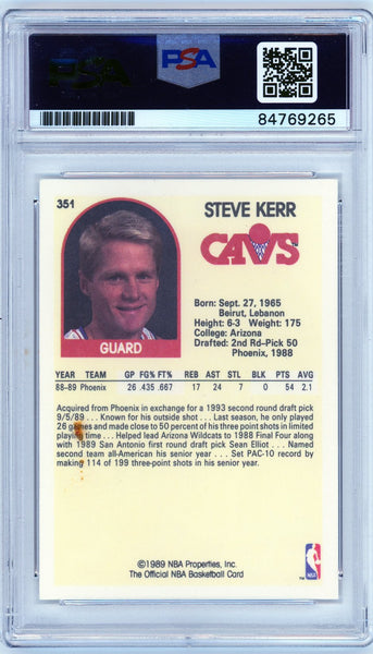 Steve Kerr - 1989 Hoops Signed IP Auto PSA Authentic Certified