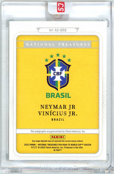 Vinícius Jr. Neymar Jr - 2022 Panini National Treasures  Dual Autograph 5/5