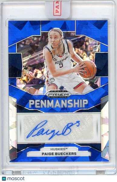Paige Bueckers - 2024 Panini Prizm Draft Picks Penmanship Blue Mosaic 63/75