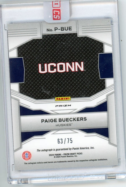 Paige Bueckers - 2024 Panini Prizm Draft Picks Penmanship Blue Mosaic 63/75