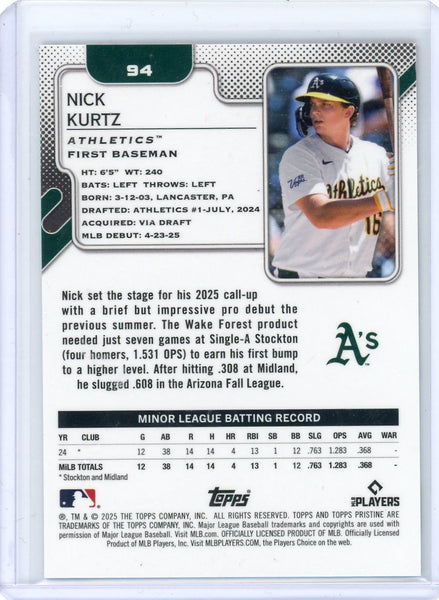 Nick Kurtz - 2025 Topps Pristine Red RC 5/5