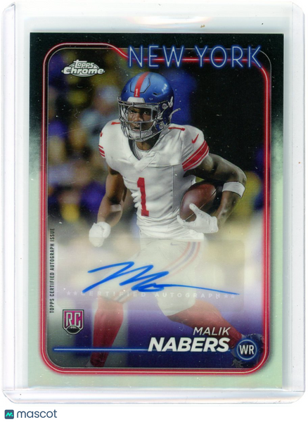 Malik Nabers - 2024 Topps Chrome Football Rookie Auto Refractor RA-MNA