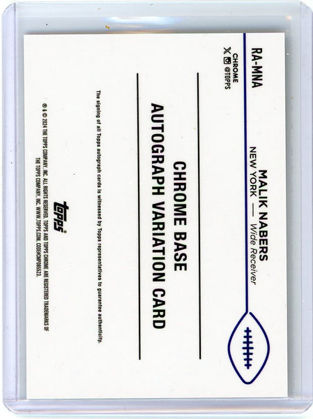 Malik Nabers - 2024 Topps Chrome Football Rookie Auto Refractor RA-MNA