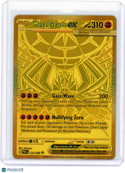 2026 Mega Evolution – Perfect Order Mega Zygarde EX Gold Secret Rare HR #124/88