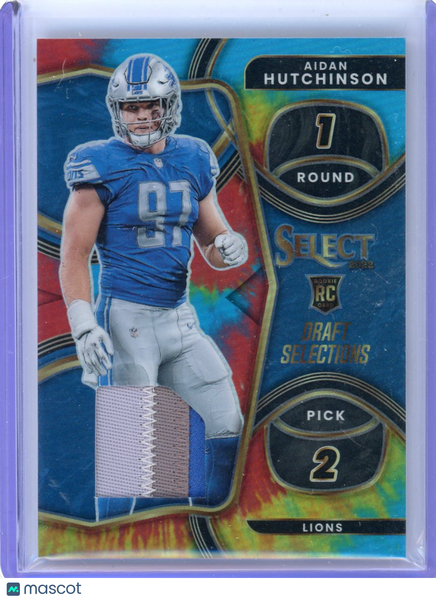 Aidan Hutchinson - 2022 Panini Select Draft Selections Tie-Dye Rookie Patch /25