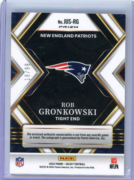 Rob Gronkowski - 2022 Panini Select Silver Patch Auto /99 JUS-RG