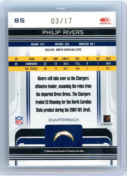 Philip Rivers - 2006 Donruss Gridiron Gear Auto 03/17