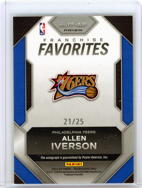 Allen Iverson - 2023 Panini Prizm Franchise Favorites Auto Mojo 21/25