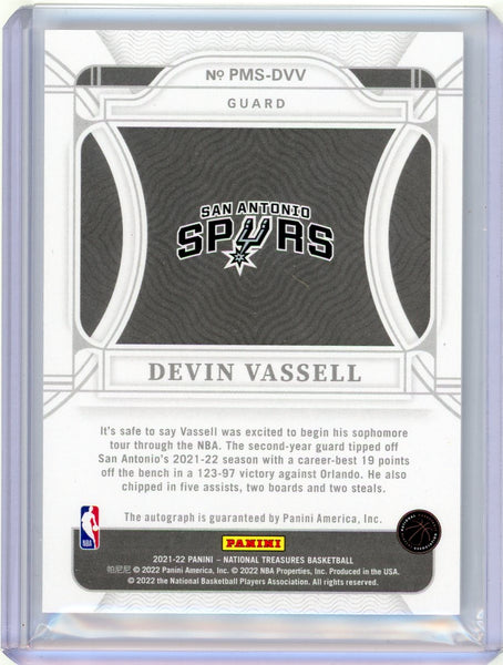 Devin Vassell - 2022 Panini National Treasures Penmanship Auto 30/99