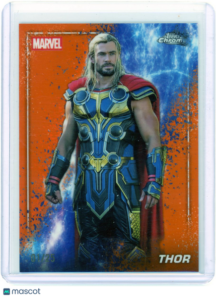 2025 Topps Chrome Marvel Studios Chris Hemsworth Snap Orange 01/25 #S-134