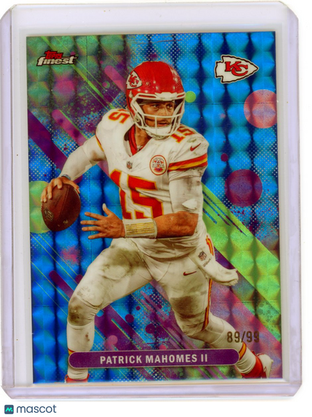 Patrick Mahomes II - 2025 Topps Finest Blue Refractor 89/99 #58