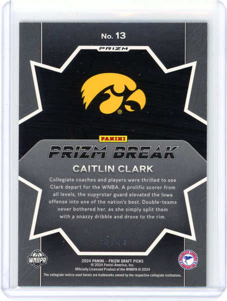 Caitlin Clark - 2024 Panini Prizm Draft Picks Prizm Break Rookie Wave 95/99