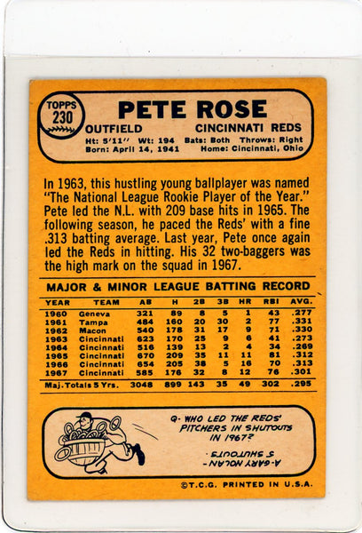 Pete Rose - 1968 Topps Baseball #230