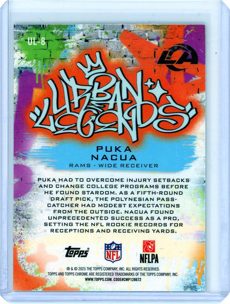 Puka Nacua - 2025 Topps Chrome Football Urban Legends Case Hit UL-8