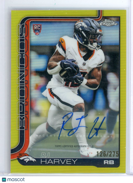 RJ Harvey - 2025 Topps Chrome Yellow RC 126/275