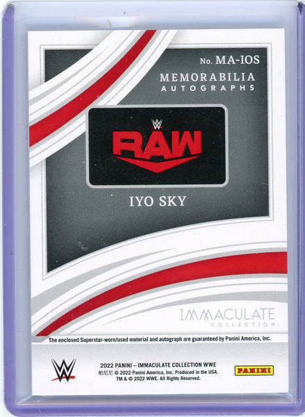 Iyo Sky - 2022 Panini WWE Immaculate Patch Auto 12/99
