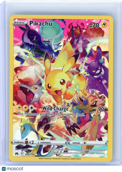 2023 Crown Zenith Pikachu Holo Secret Rare SR #160/159