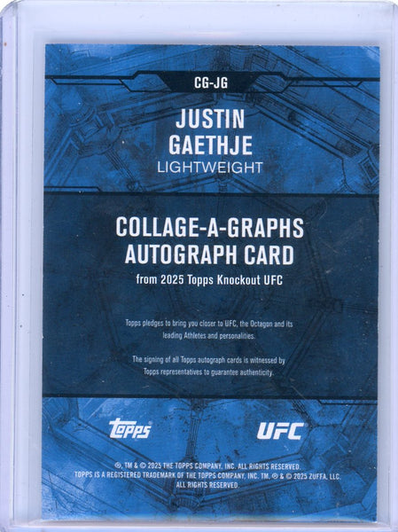 Justin Gaethje - 2025 Topps Knockout UFC Collage-A-Graphs Auto /99