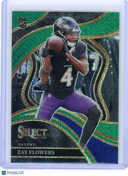 Zay Flowers - 2023 Panini Select Green /5 Rookie Club Level #201