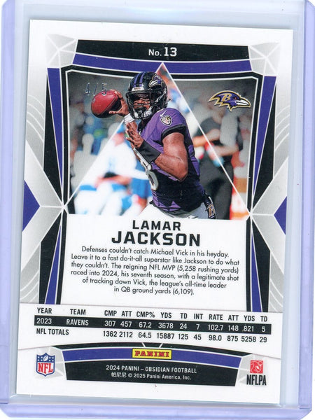 Lamar Jackson - 2024 Panini Obsidian Contra Green /5