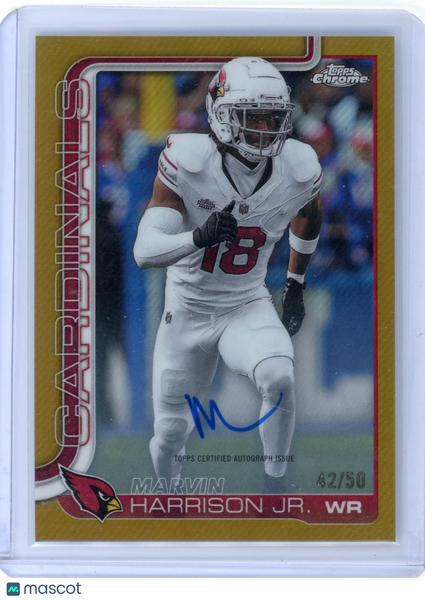 Marvin Harrison Jr. - 2025 Topps Chrome Gold Refractor Auto /50 BA-MH