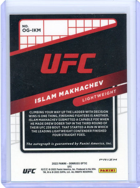 Islam Makhachev - 2022 Panini Donruss Optic UFC Holo Opti-Graphs Auto