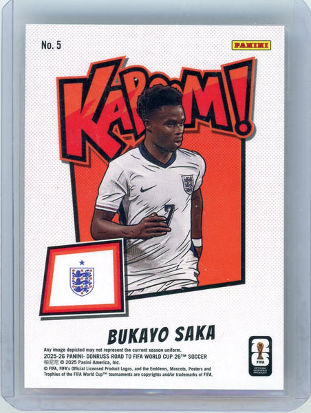 Bukayo Saka - 2025 Panini Donruss Road to FIFA World Cup 26 Kaboom!