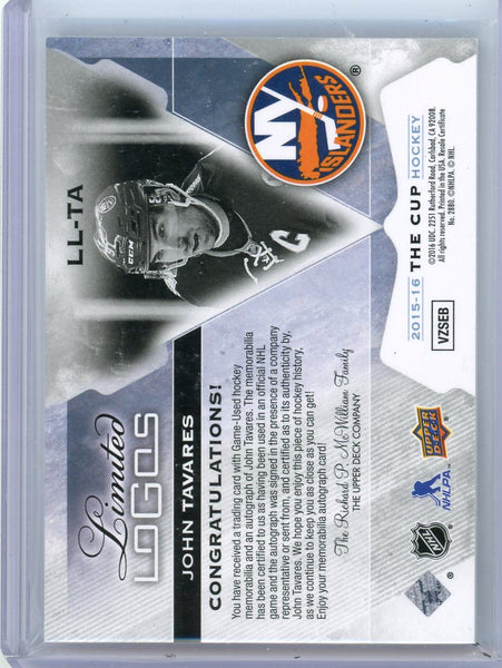 John Tavares - 2015 Upper Deck The Cup Limited Logos Patch 46/50 Memorabilia