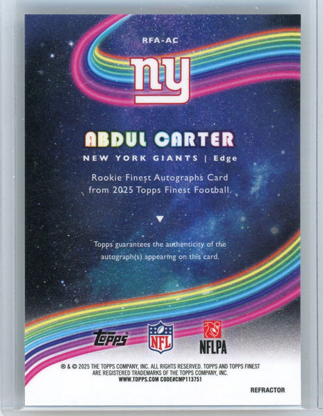 Abdul Carter - 2025 Topps Finest Refractor RC