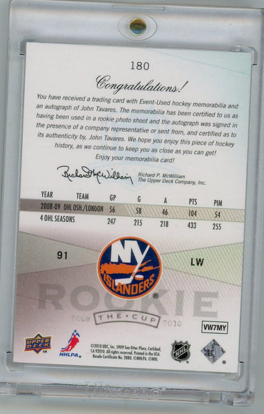 John Tavares - 2010 Upper Deck The Cup Patch 17/91 Event-Used Hockey Memorabilia