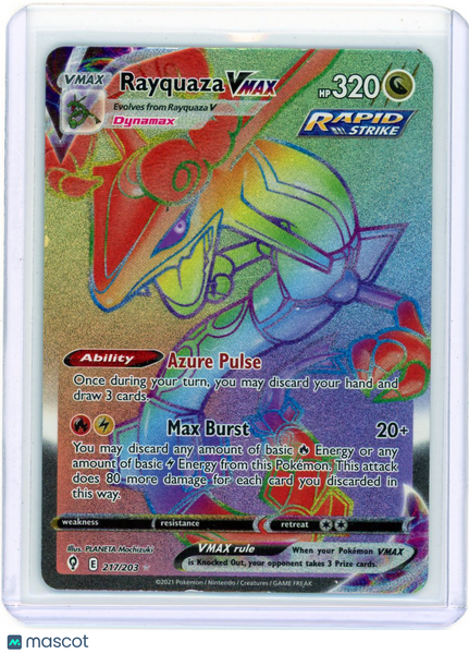 2021 Evolving Skies Rayquaza VMAX Holo Secret Rare HR #217/203