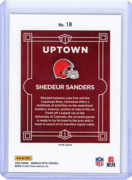 Shedeur Sanders - 2025 Panini Donruss Optic Uptown Rookie