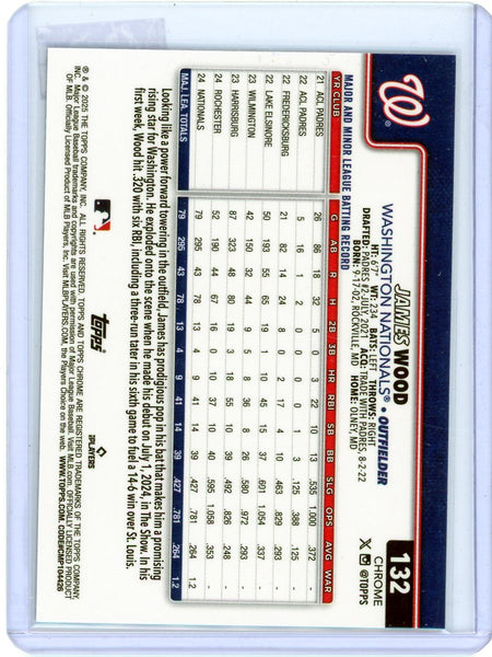 James Wood - 2025 Topps Chrome Blue Logo Refractor RC 025/150
