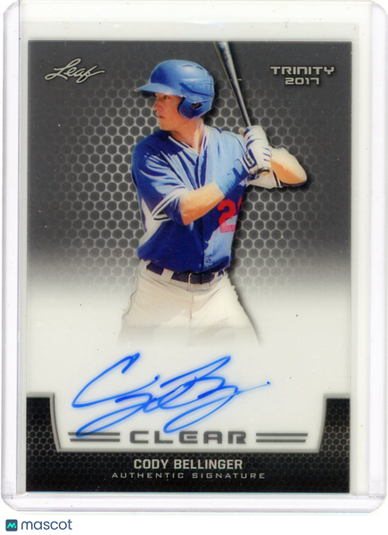 Cody Bellinger - 2017 Leaf Trinity Clear Authentic Signature Auto