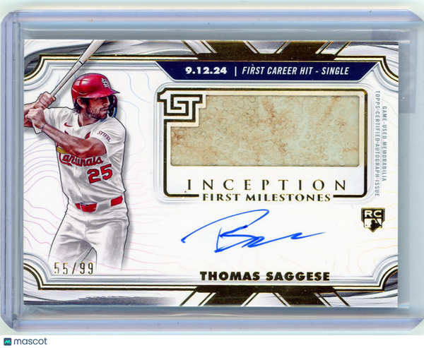 Thomas Saggese - 2025 Topps Inception First Milestones Autograph RC 55/99