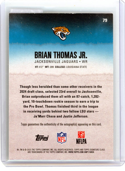 Brian Thomas Jr. - 2025 Topps Signature Class Football Auto Aqua 225/225